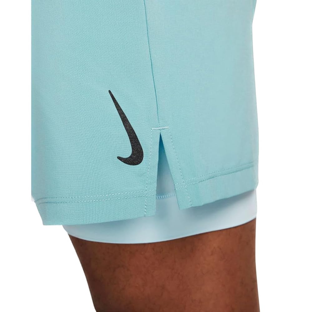 Nike Yoga Men's 2-in-1 Lined Training Shorts, Worn Blue